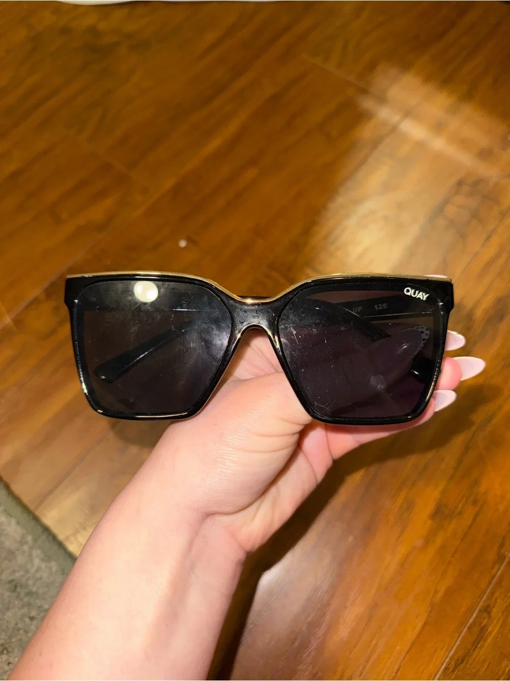 Quay Australia Black Square Oversized Sunglasses